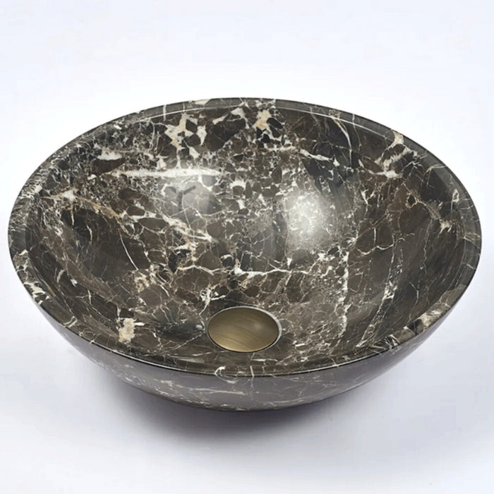 420*420*140mm Infinity Striped Marble Stone Round Above Counter Art Basin