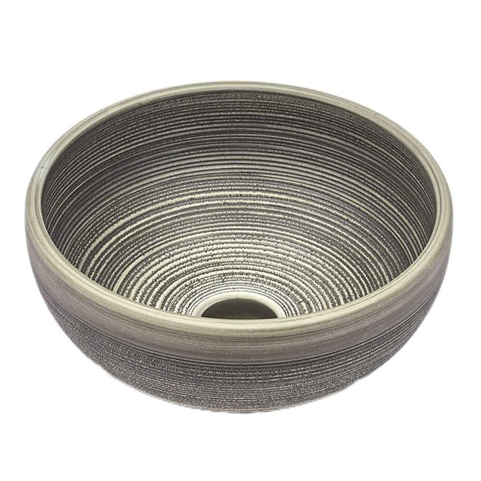 360*360*140mm Infinity Stripe Pattern Porcelain Round Above Counter Art Basin