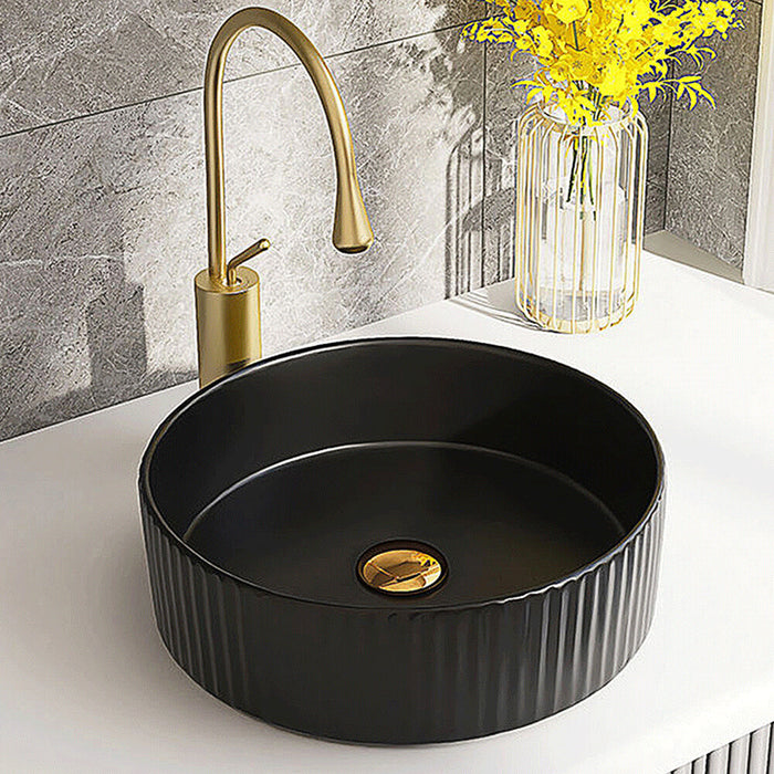 360*360*115mm Infinity Ceramic Round Above Counter Art Basin