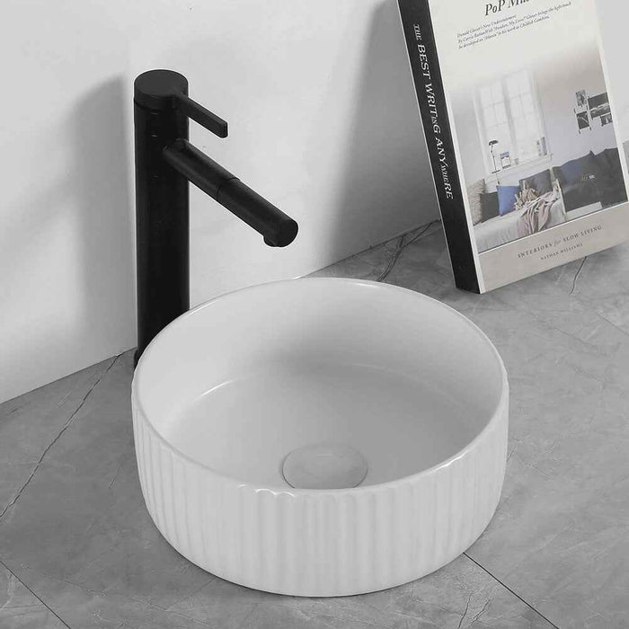 300*300*110mm Infinity Ceramic Round Above Counter Art Basin