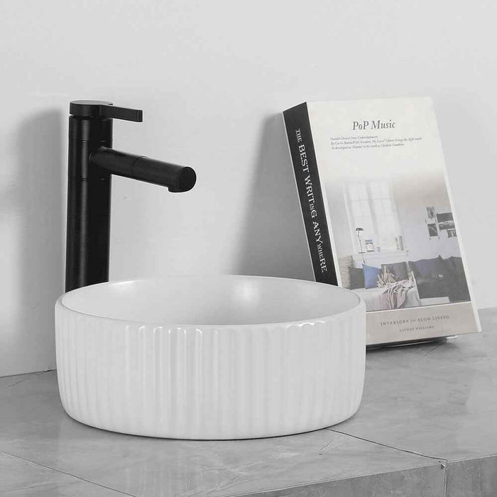 300*300*110mm Infinity Ceramic Round Above Counter Art Basin