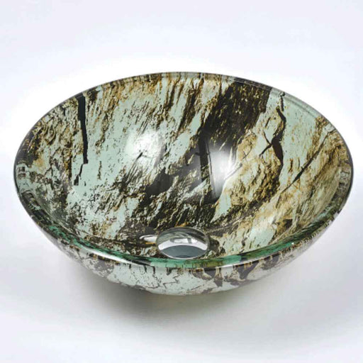 420*420*145mm Infinity Double Layer Tempered Glass Round Above Counter Art Basin