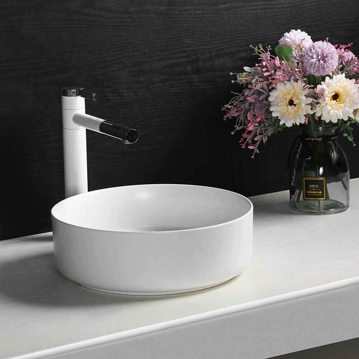 360*360*120mm Infinity Ceramic Round Above Counter Art Basin