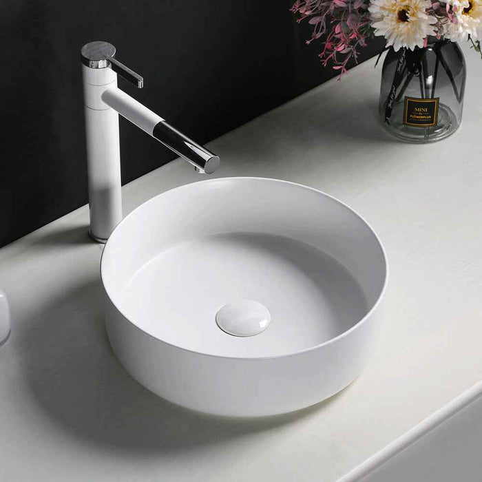 360*360*120mm Infinity Ceramic Round Above Counter Art Basin
