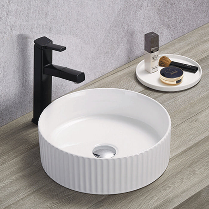 360*360*115mm Infinity Ceramic Round Above Counter Art Basin