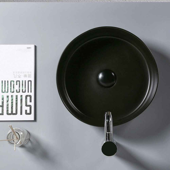 360*360*120mm Infinity Ceramic Round Above Counter Art Basin