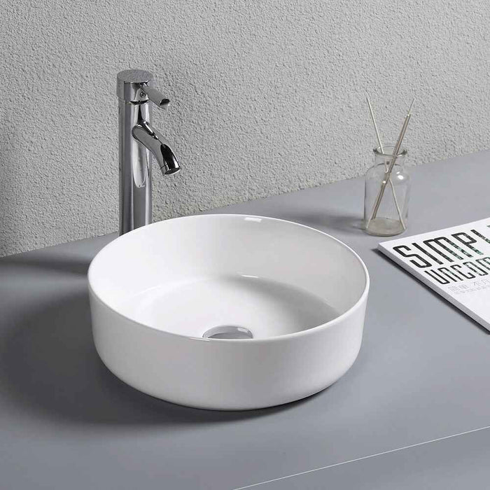360*360*120mm Infinity Ceramic Round Above Counter Art Basin