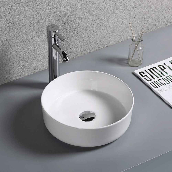 360*360*120mm Infinity Ceramic Round Above Counter Art Basin