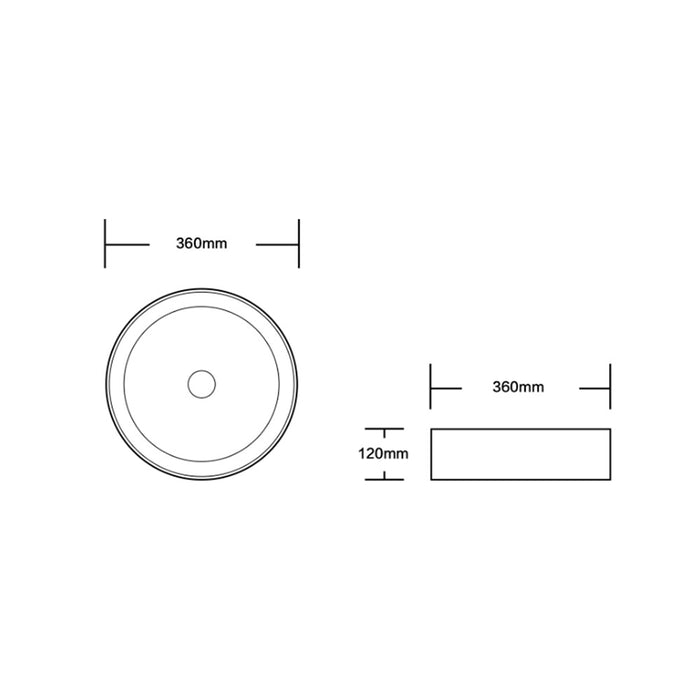 360*360*120mm Infinity Ceramic Stripe Pattern Round Above Counter Art Basin