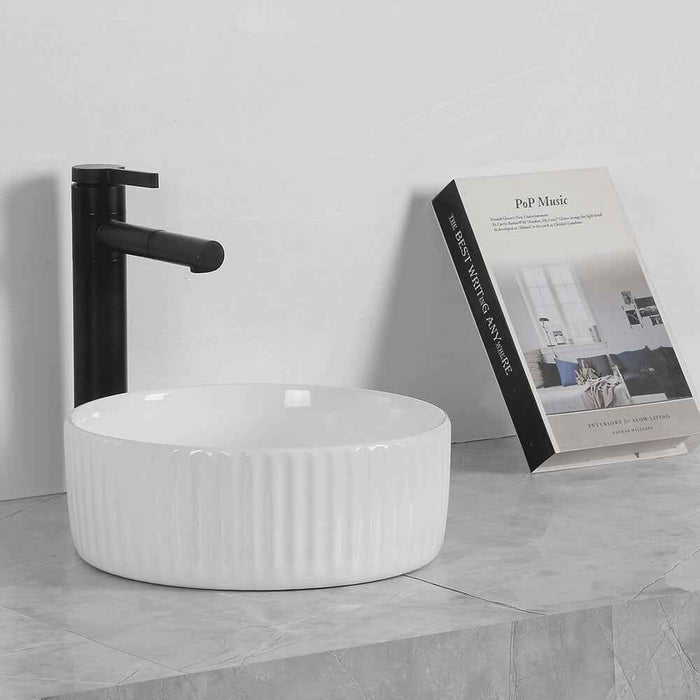 300*300*110mm Infinity Ceramic Round Above Counter Art Basin