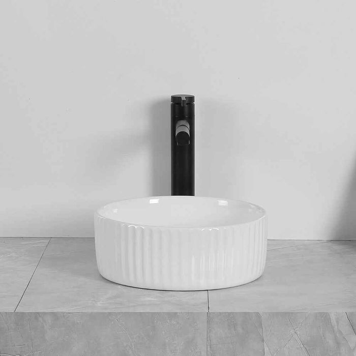 300*300*110mm Infinity Ceramic Round Above Counter Art Basin