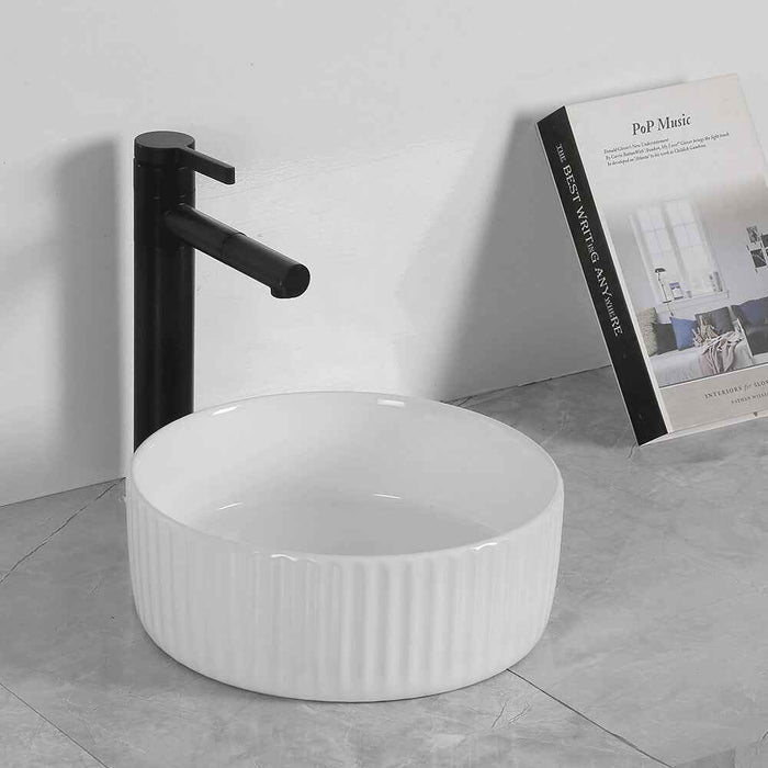 300*300*110mm Infinity Ceramic Round Above Counter Art Basin