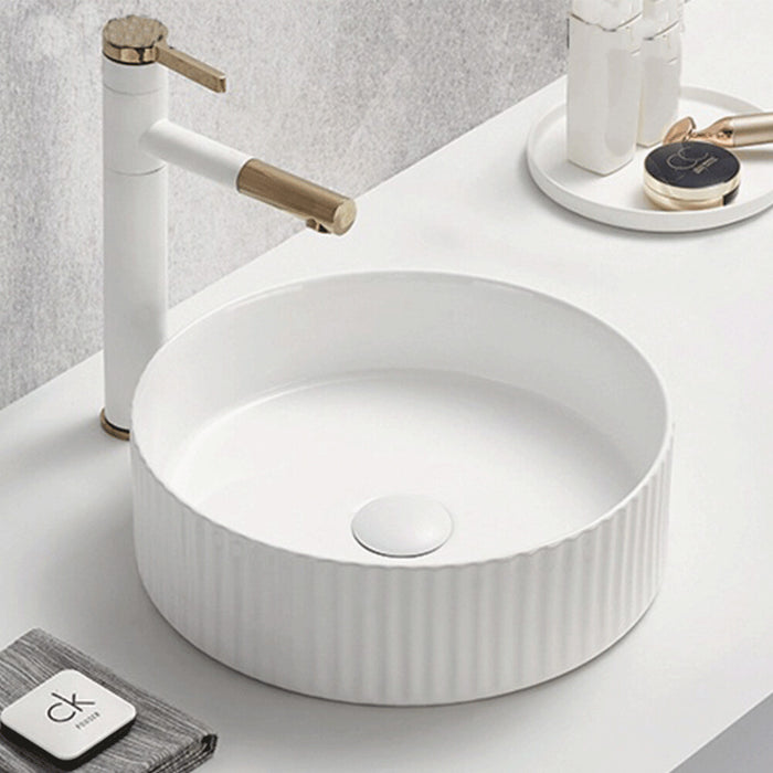 360*360*115mm Infinity Ceramic Round Above Counter Art Basin