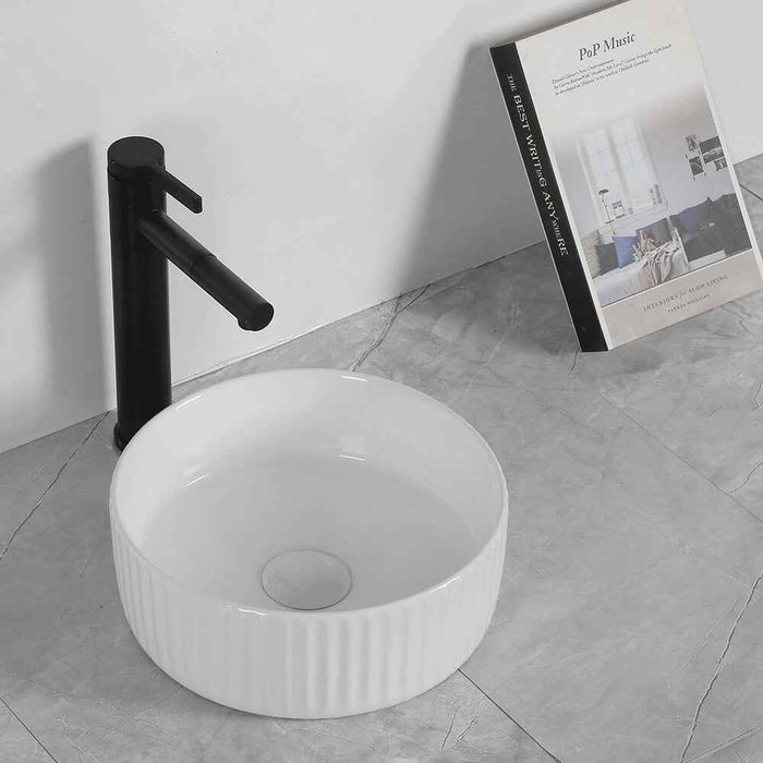 300*300*110mm Infinity Ceramic Round Above Counter Art Basin