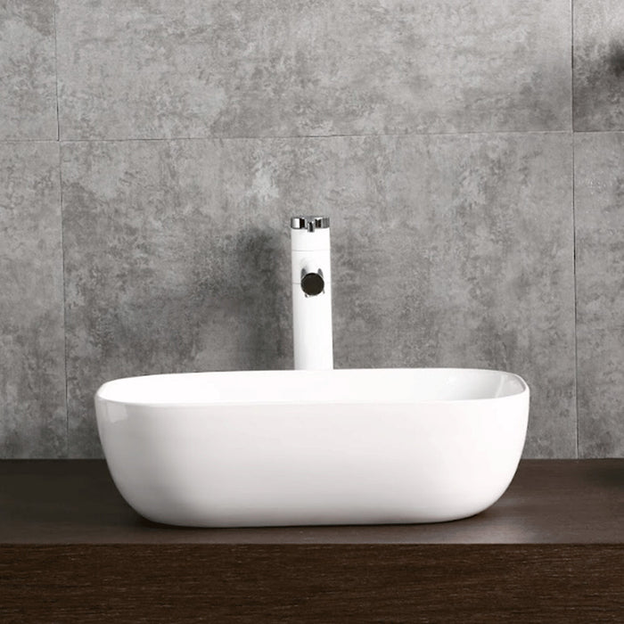 505*400*140mm Infinity Gloss White Ceramic Rectangle Above Counter Basin