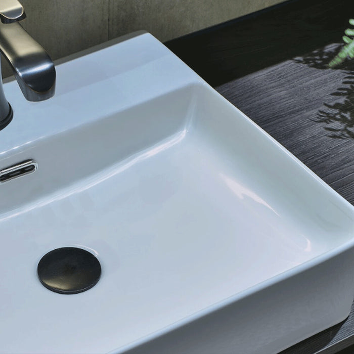 500*420*130mm Infinity Gloss White Ceramic Rectangle Above Counter Basin with 1 Tap Hole