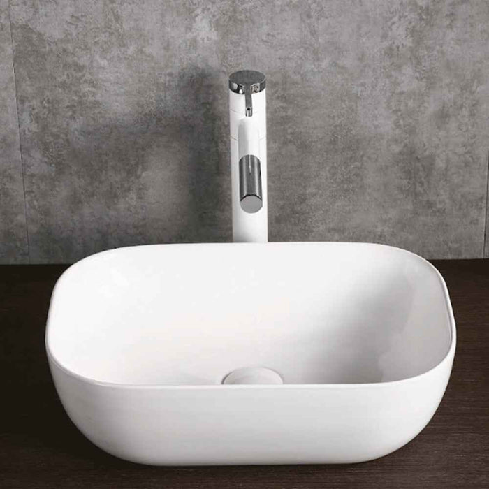 505*400*140mm Infinity Gloss White Ceramic Rectangle Above Counter Basin