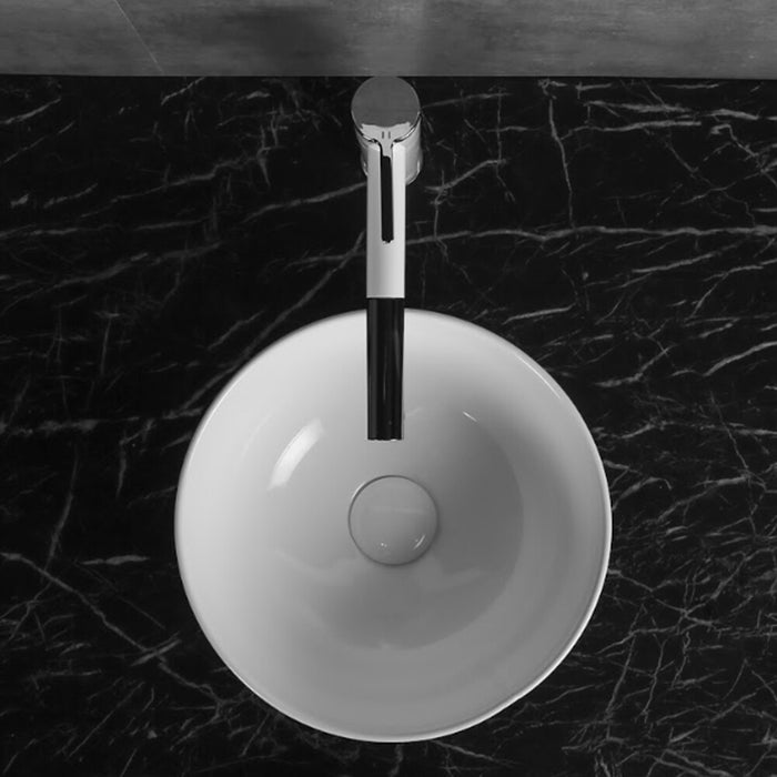 320*320*130mm Infinity Gloss White Ceramic Round Above Counter Basin
