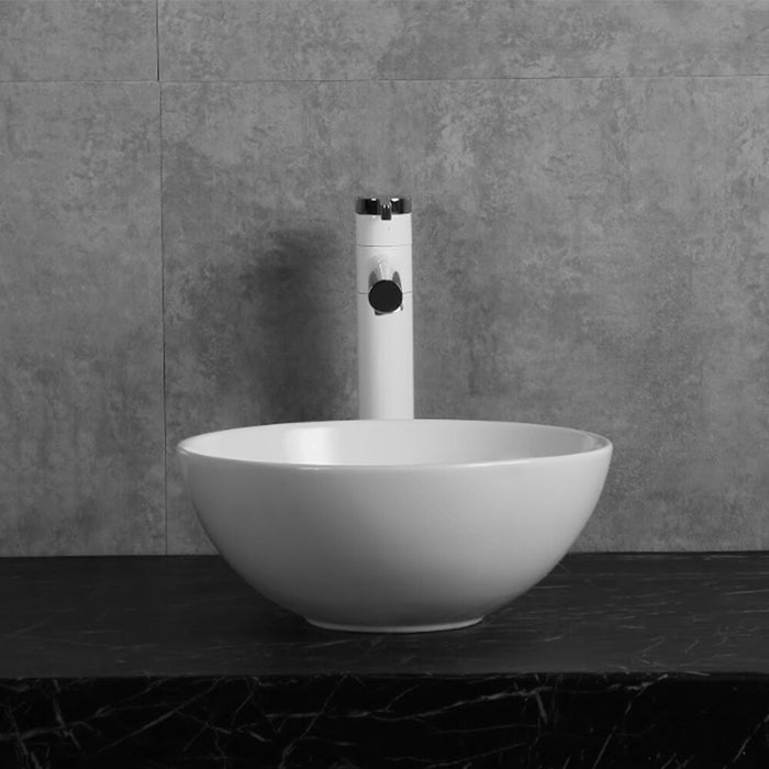 320*320*130mm Infinity Gloss White Ceramic Round Above Counter Basin