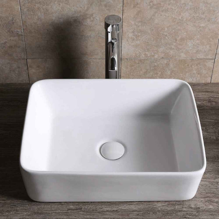 475*370*140mm Infinity Gloss White Ceramic Rectangle Above Counter Basin