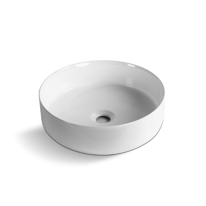395*395*115mm Infinity Gloss White Ceramic Round Above Counter Basin