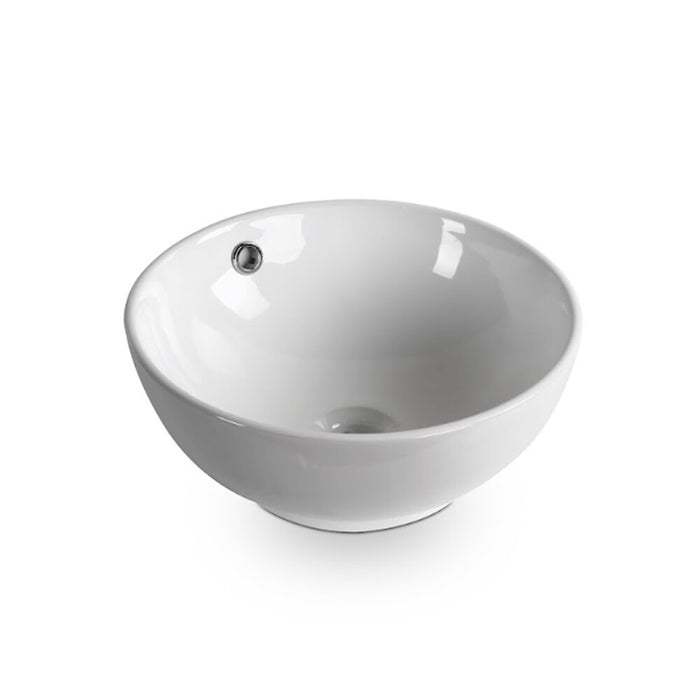 380*380*150mm Infinity Gloss White Ceramic Round Above Counter Basin