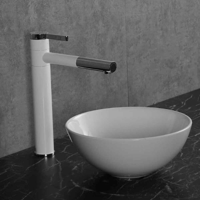 280*280*115mm Infinity Gloss White Ceramic Round Above Counter Basin