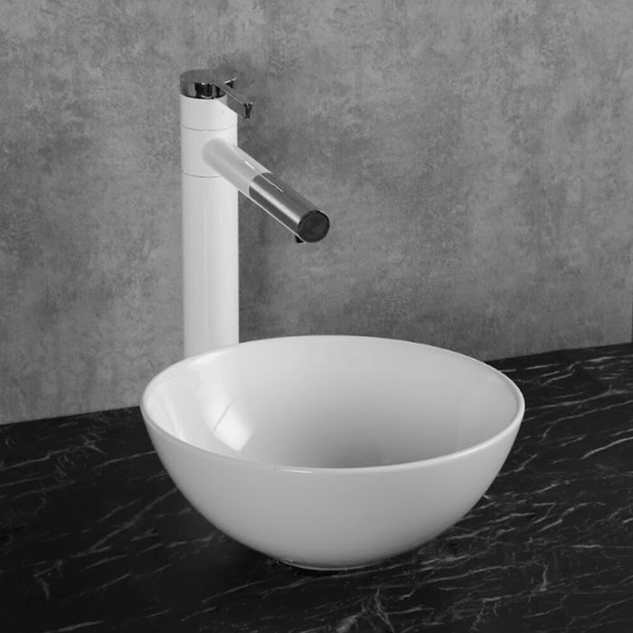 280*280*115mm Infinity Gloss White Ceramic Round Above Counter Basin