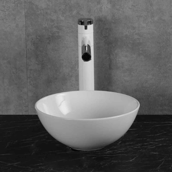 280*280*115mm Infinity Gloss White Ceramic Round Above Counter Basin