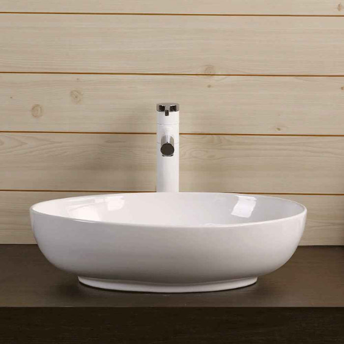 515*395*135mm Infinity Gloss White Ceramic Oval Above Counter Basin