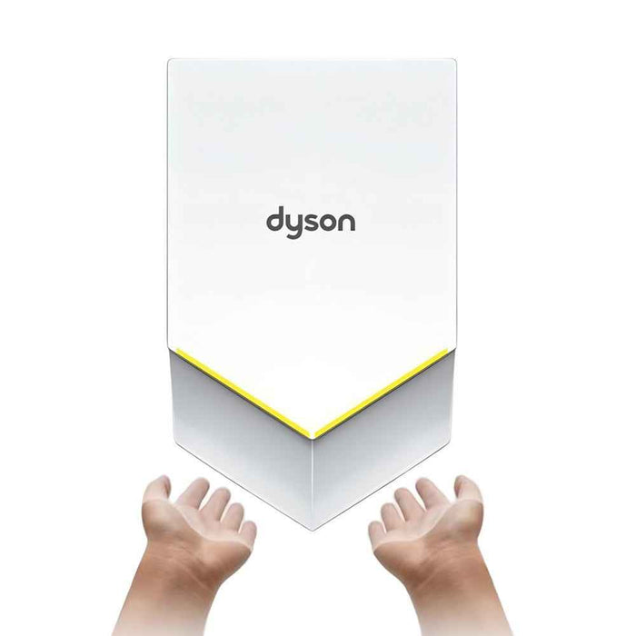 Dyson Airblade V White ABS/PBT Plastic 12s Fast-Dry Low-Noise HEPA Hand Dryer