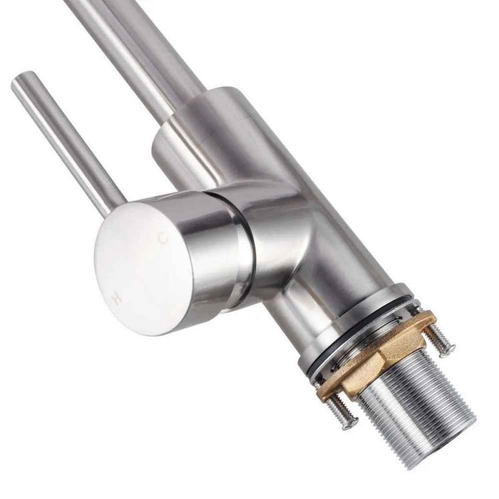180mm Aquaperla Norico Pentro Brass Round Swivel Spout Kitchen Mixer