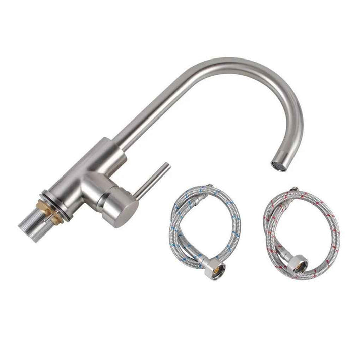 180mm Aquaperla Norico Pentro Brass Round Swivel Spout Kitchen Mixer