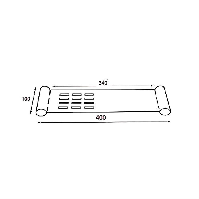 400mm Aquaperla Norico Pentro Stainless Steel Round Bars Shower Shelf