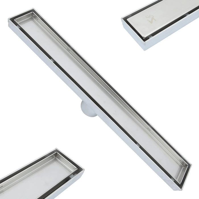 600-1800mm Somer Silver Wide Tile Insert Floor Grate Tile Insert Drain (80mm Outlet)