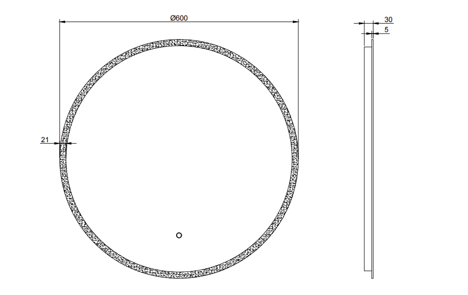 800/600*800/600*35mm Infinity Hamilton Gold/Black/Frameless Aluminium Glass Round Pencil Edge LED Mirror