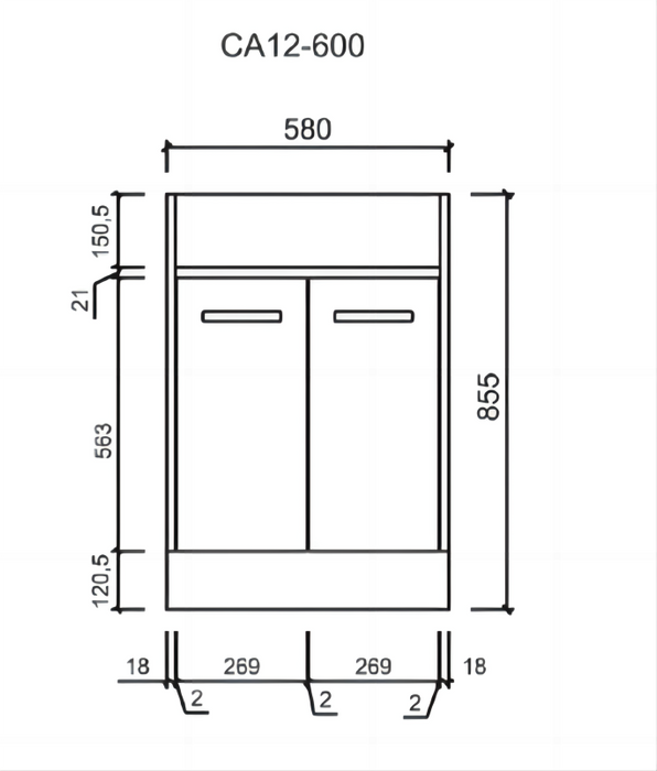 600-1500mm*450mm*855mm Aulic Rocky Gloss White Freestanding Vanity With Kickboards - HD reno