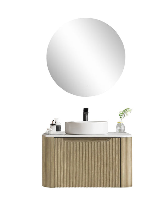 600-1500*460*400mm MER Rome Bur Oak Fluted Wall-Hung Vanity