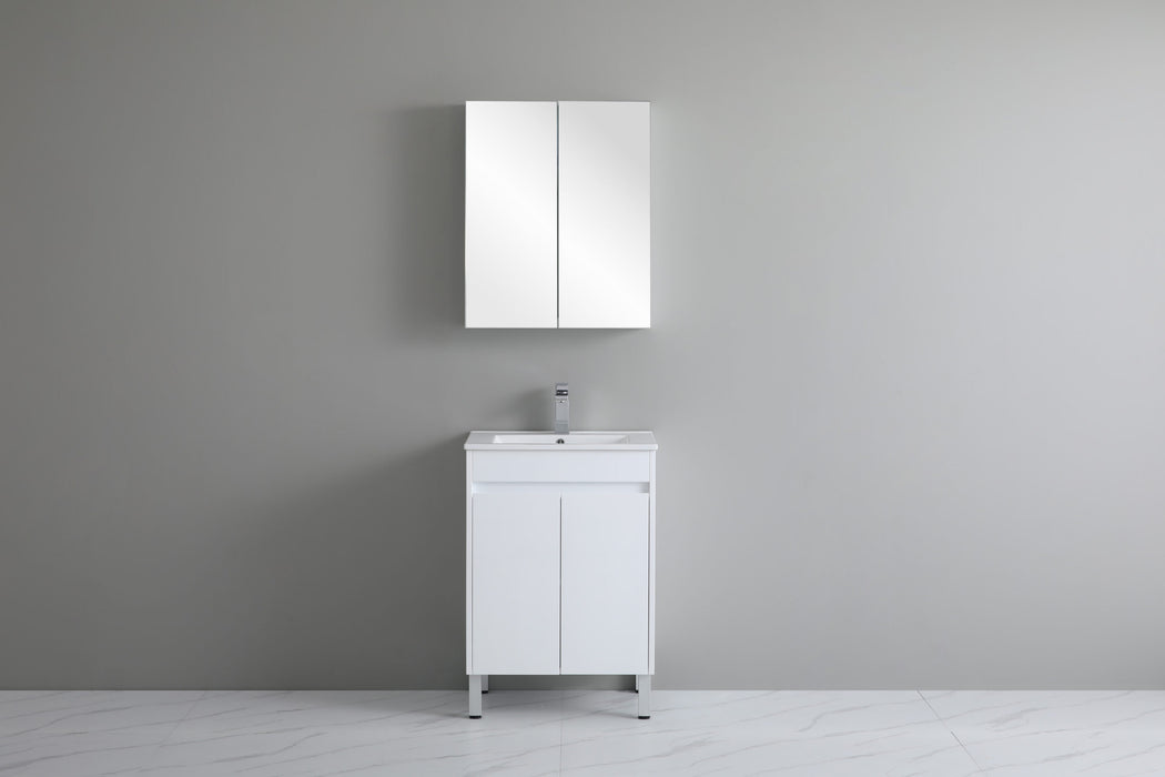 Preminum Range Bathroom Package PVC vanity With Shaving Cabinet Back To Wall Rimless Toilet Suite and Preminum Accessory (Brushed Gun Metal) - HD reno