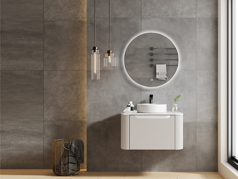 600-1500*460*400mm MER Rome Matt White Fluted Wall-Hung Vanity
