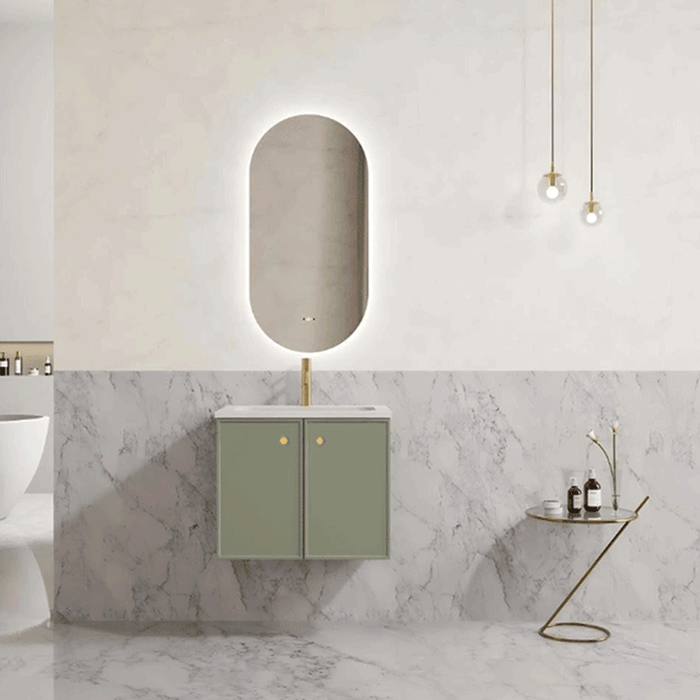 600-1500*455*480mm Poseidon CETO Miami Olive Green PVC Wall Hung Bathroom Vanity Cabinet