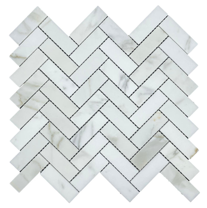 62HERCALH Herringbone Calacatta Honed