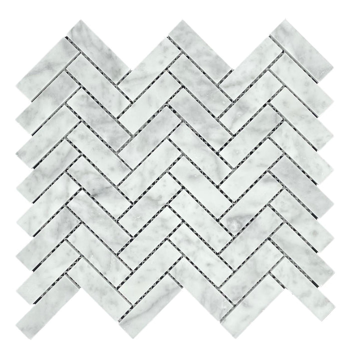 62HERCARH Herringbone Carrara Honed