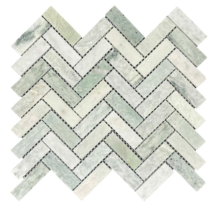 62HERMINH Herringbone Mint Honed