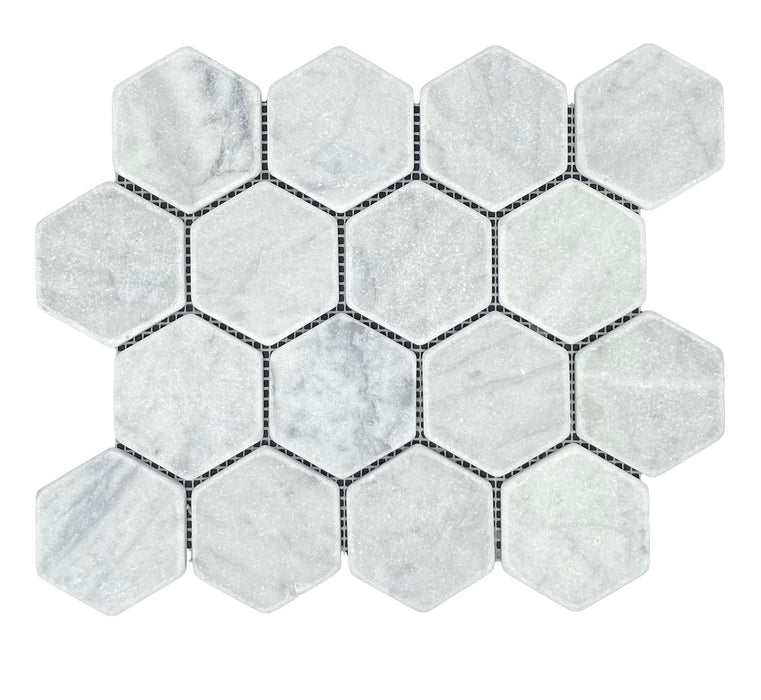 70HEXCART Hexagon Carrara Tumbled