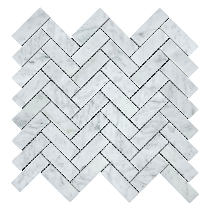 72HERCARH Herringbone Carrara Honed