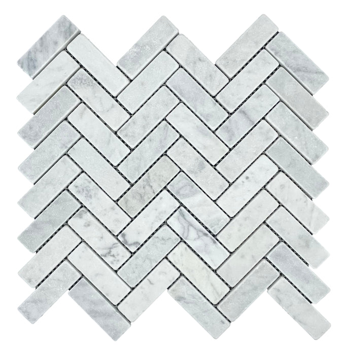 72HERCART Herringbone Carrara Tumbled