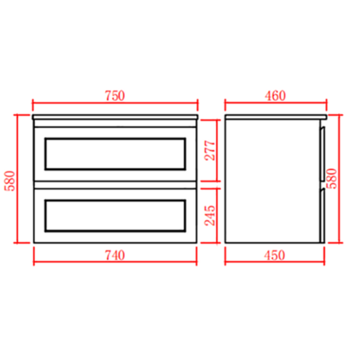 600-1500*460*560mm Matt White Bathroom Vanity Wall Hung Cabinet Only and Ceramic/Stone Top Available