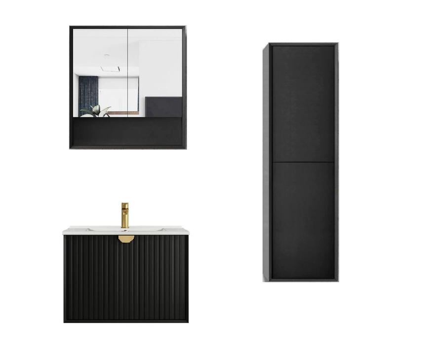 750mm Otti Marlo Vanity Wall Hung Cabinet and Shaving Cabinet Tall Boy