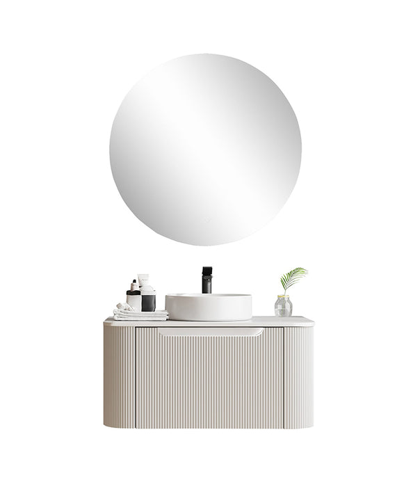600-1500*460*400mm MER Rome Matt White Fluted Wall-Hung Vanity